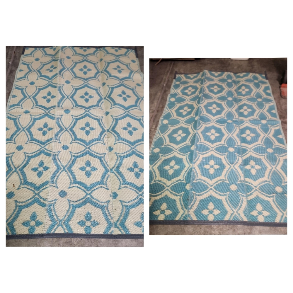 Reversible Rug, Plastic Straw Outdoor Doormat, Fade Resistant Plastic